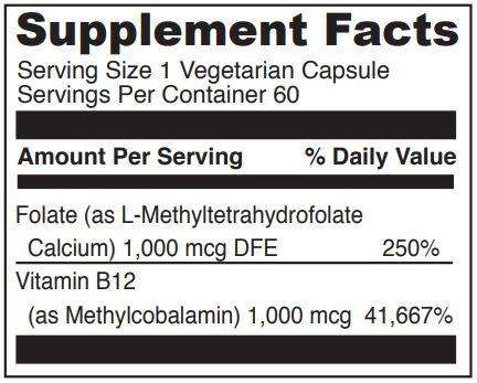 5-MTHF/B12 MC2000 (DaVinci Labs) Supplement Facts