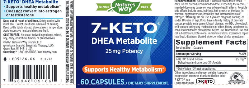 7-KETO DHEA (Nature's Way) Label