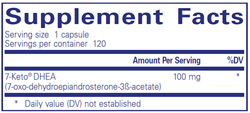 7-Keto DHEA 100 Mg. 120 caps (Pure Encapsulations) supplement facts
