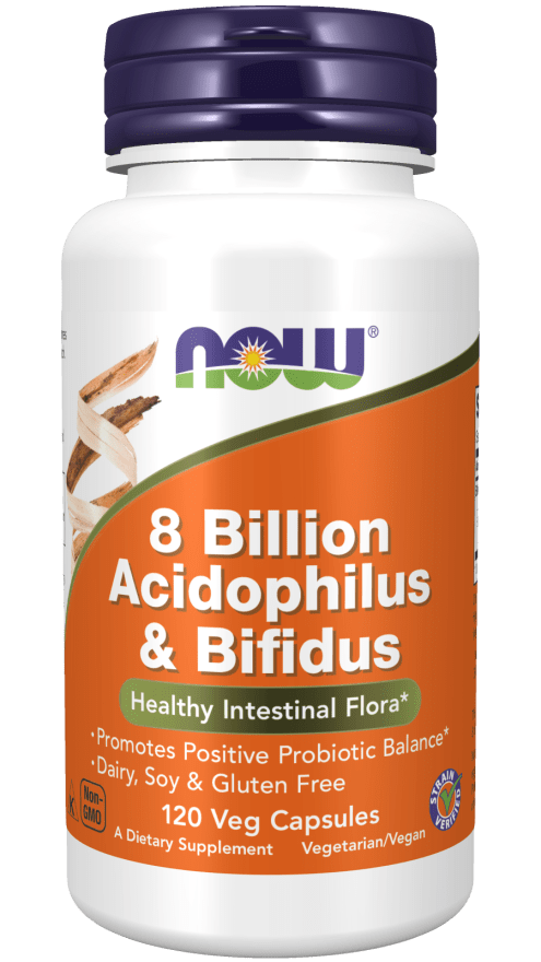 8 Billion Acidophilus & Bifidus 120ct (NOW) Front