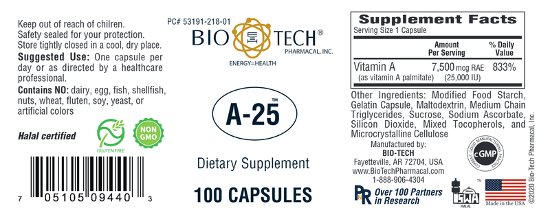 A-25 (Bio-Tech Pharmacal) Label
