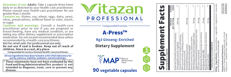 A-Press | APress Vitazan Pro Label