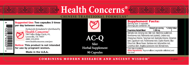 AC-Q (Health Concerns) Label