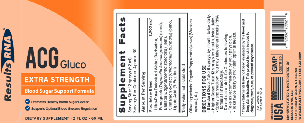 ACG Gluco Extra Strength (Results RNA)