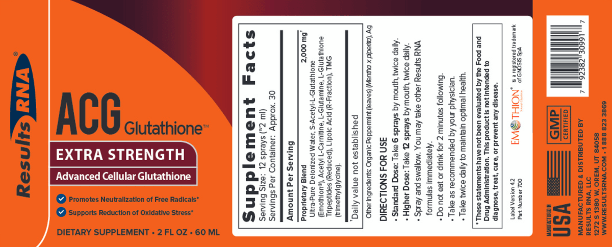 ACG Glutathione Extra Strength (Results RNA)