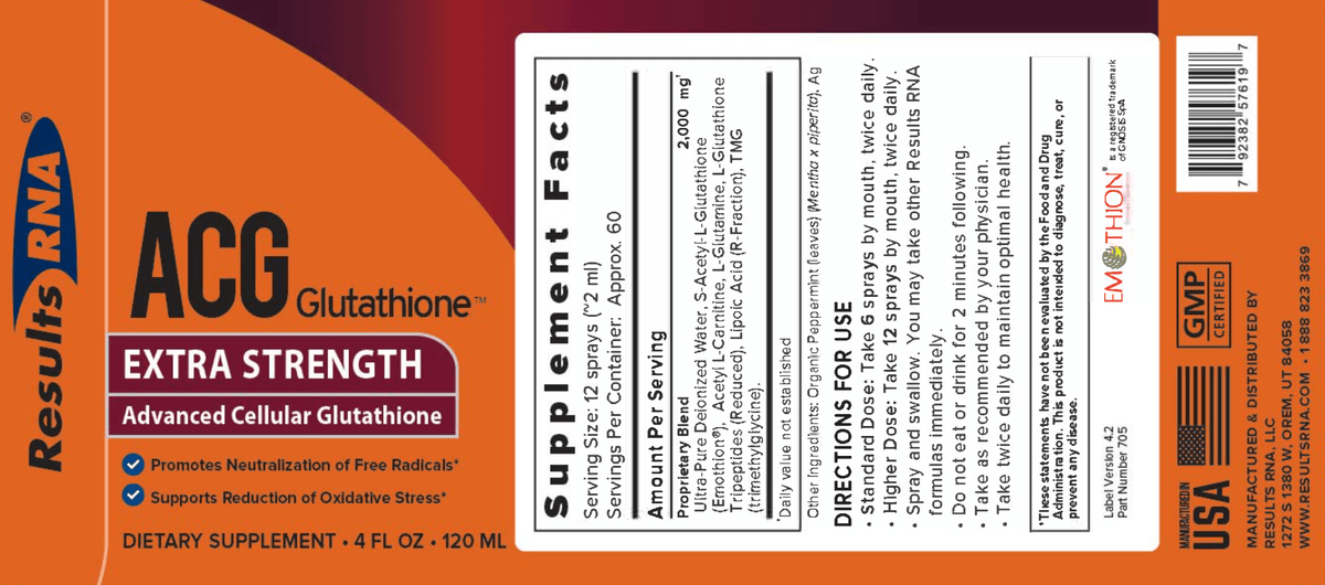 ACG Glutathione Extra Strength (Results RNA)