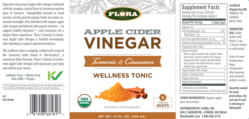 ACV Turmeric Cinnamon (Flora) Label