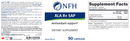 ala r+ sap (nfh nutritional fundamentals) label