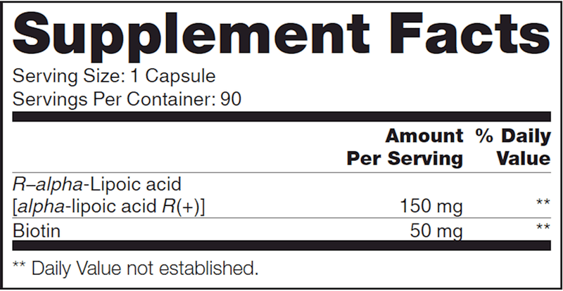 ALA R+ SAP (NFH Nutritional Fundamentals) Supplement Facts