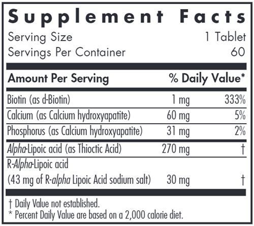 ALA Release (Allergy Research Group) supplement facts