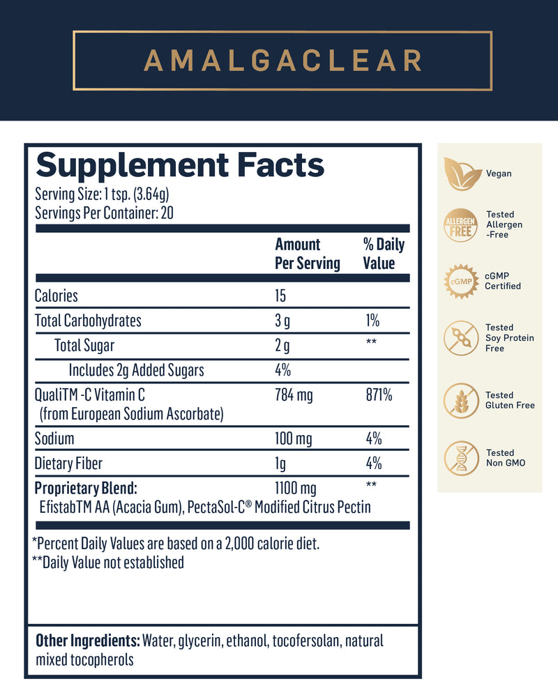 AmalgaClear Quicksilver Scientific supplement facts