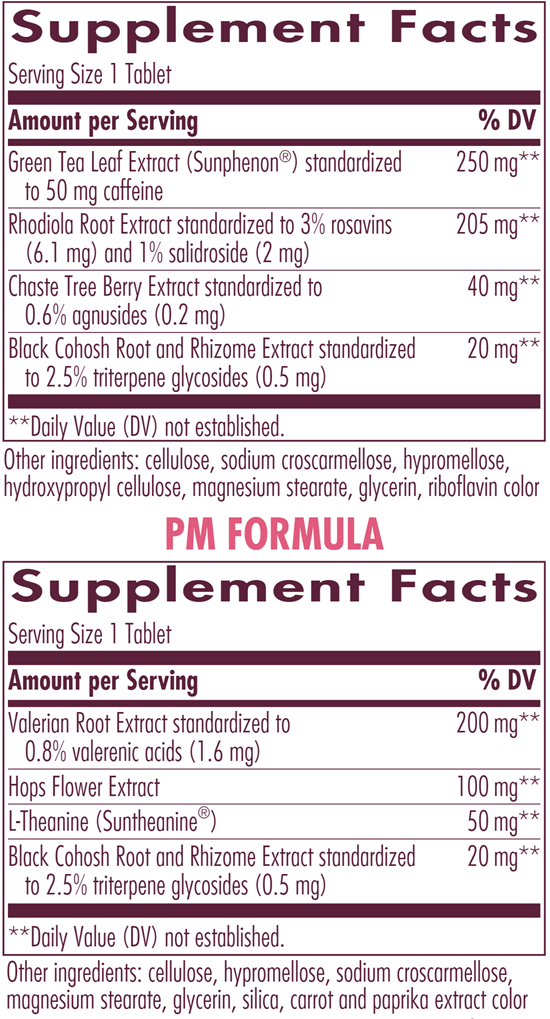 AM/PM PeriMenopause Formula* (Nature's Way) Supplement Facts