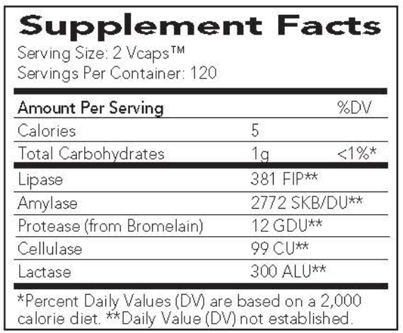 AbsorbAid Digestive Support Capsules (AbsorbAid) 240ct Supplement Facts