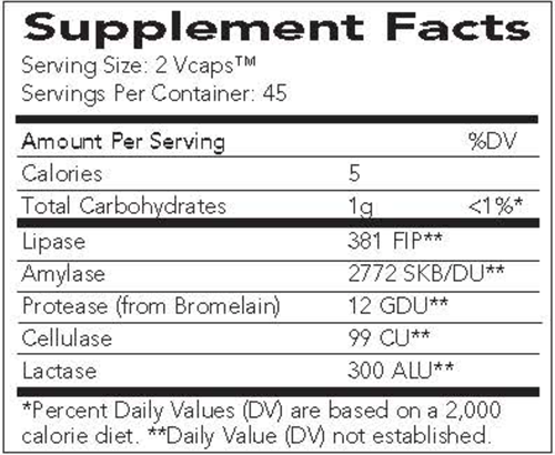 AbsorbAid Digestive Support Capsules (AbsorbAid) 90ct Supplement Facts