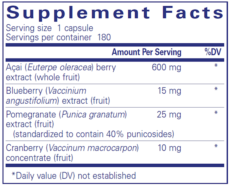 acai 600 pure encapsulations supplement facts