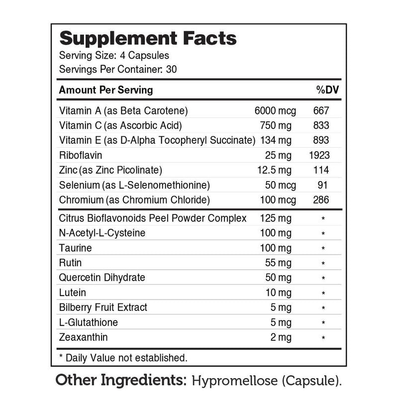 AccuVision (Advanced Nutrition by Zahler) Supplement Facts