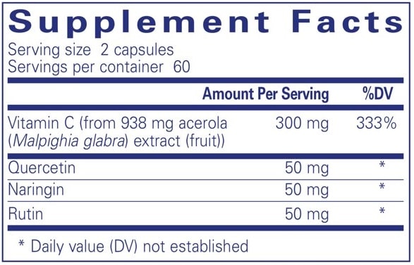 Acerola Flavonoid Pure Encapsulations Supplement Facts