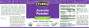 acerola powder (flora) label