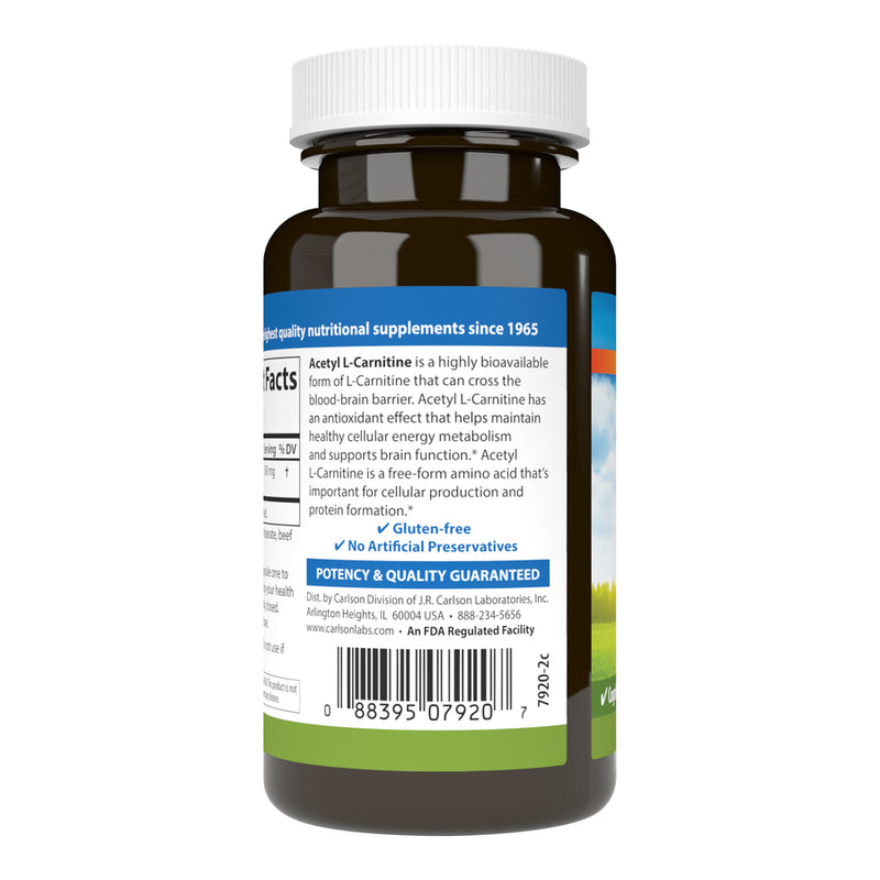 Acetyl L-Carnitine 500 mg (Carlson Labs) Side-1