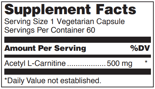 Acetyl L Carnitine 60 Capsules Douglas Labs supplement facts