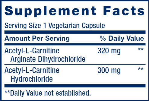 Acetyl-L-Carnitine Arginate (Life Extension) Supplement Facts