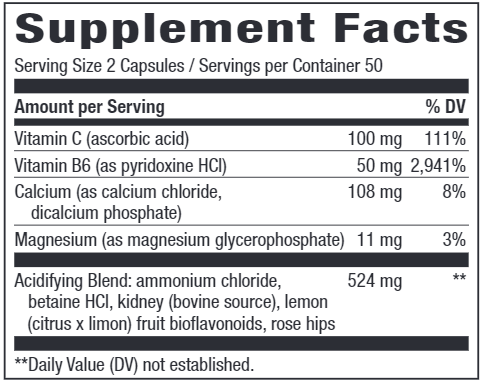 Acid-A-Cal (Nature's Way) Supplement Facts