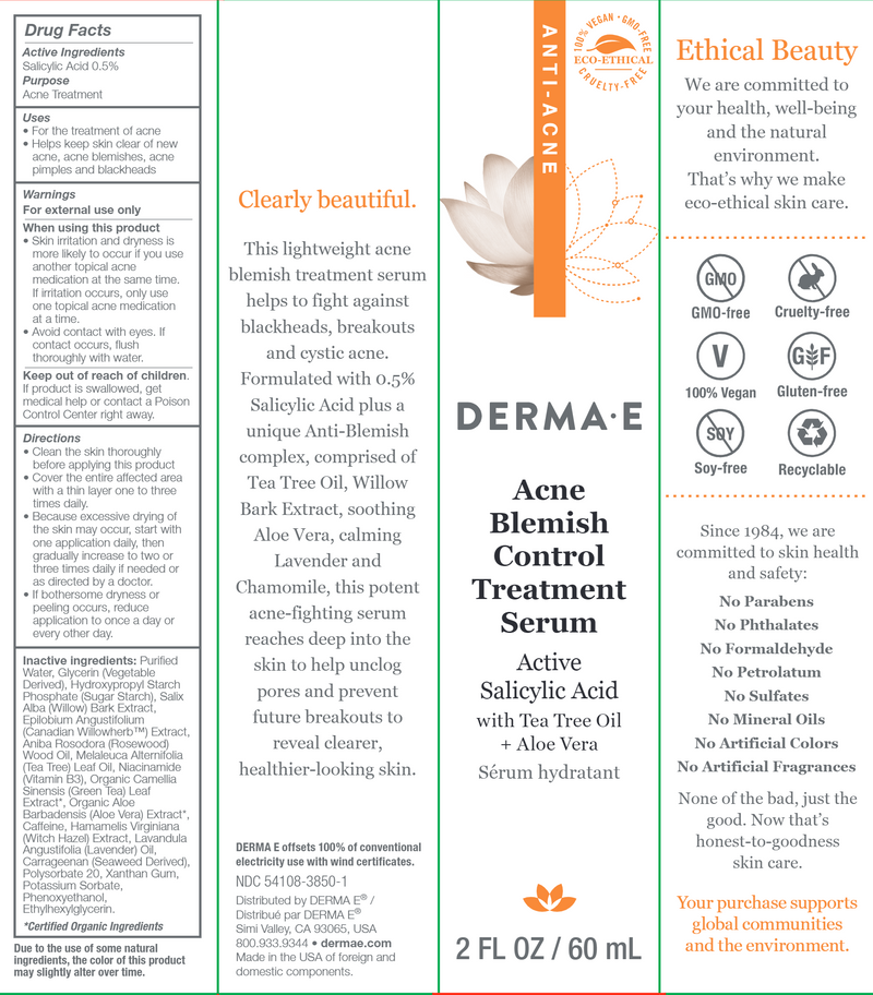 acne blemish control treatment serum dermae label