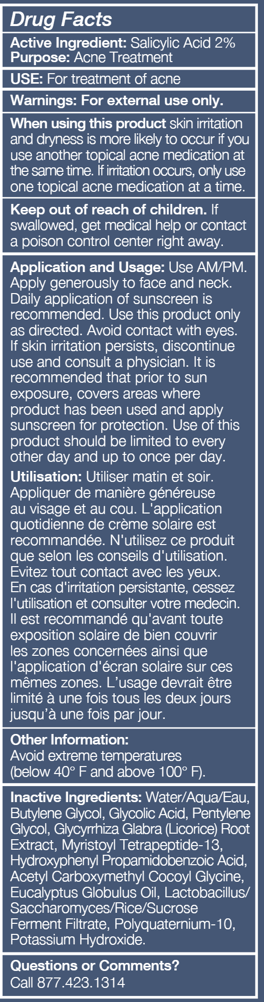 acne clarifying + refining treatment (glowbiotics) drug facts