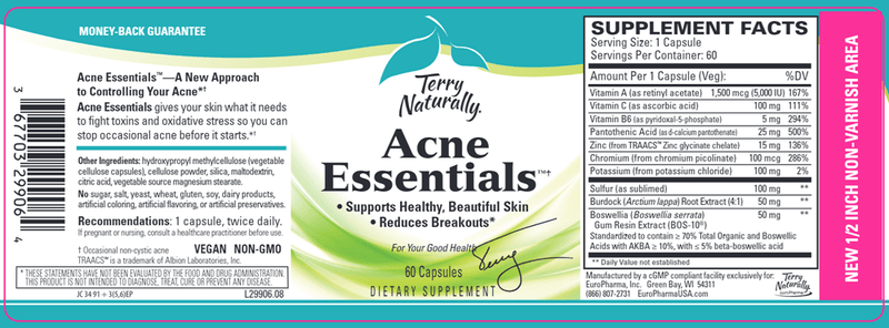 Acne Essentials (Terry Naturally) Label