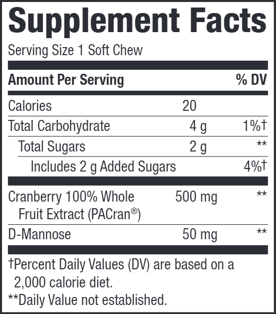 actifruit with cran-max nature's way supplement facts