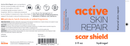 active skin repair scar shield label