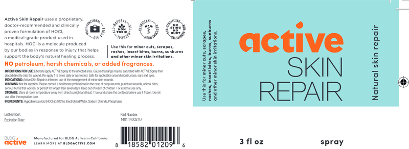 active skin repair spray label