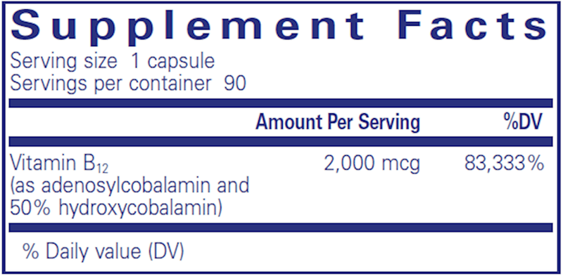 Adenosyl Hydroxy B12 Pure Encapsulations Supplement Facts