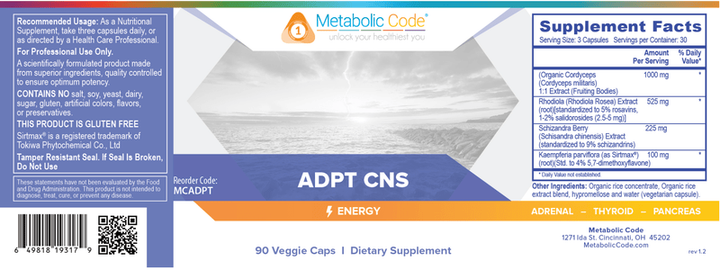 Adpt CNS (Metabolic Code) Label