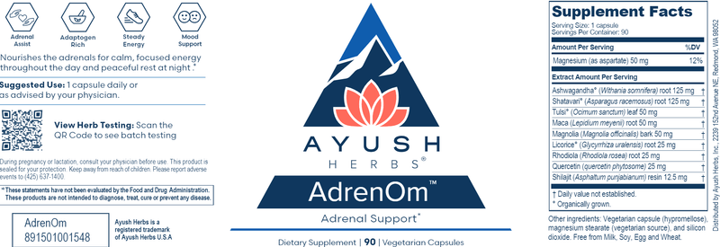 AdrenOm (Ayush Herbs) Label