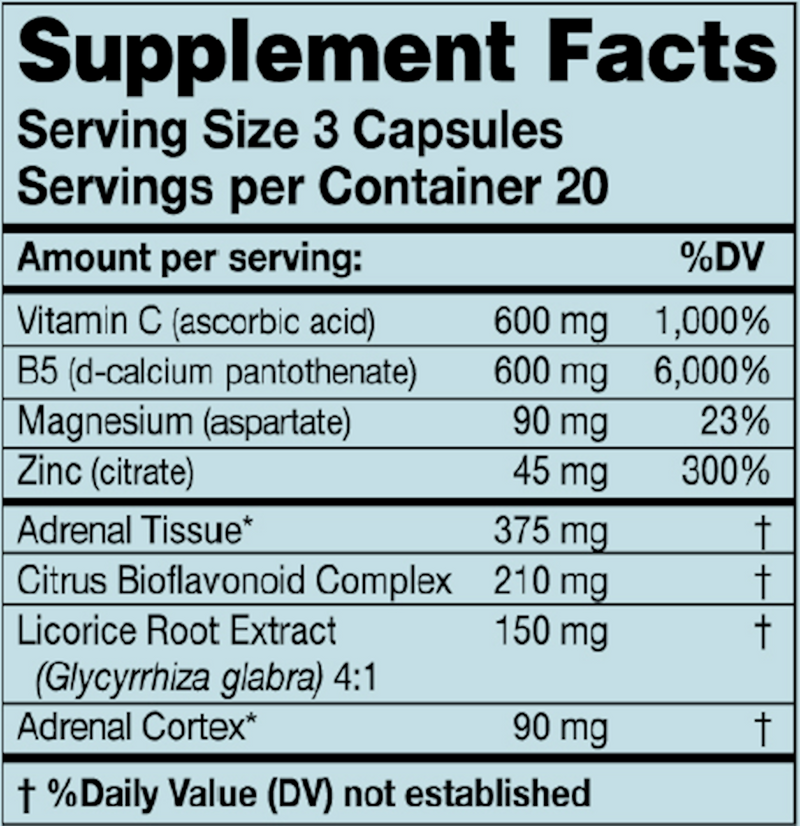AdrenaCort (Karuna Responsible Nutrition) 60ct Supplement Facts