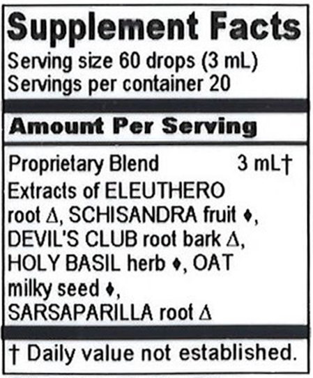 adrenal balance compound (herbalist alchemist) supplement facts