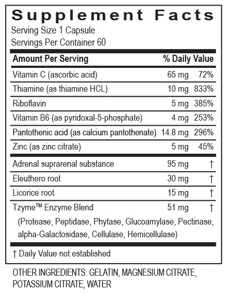 adrenal complex transformation enzyme supplement facts