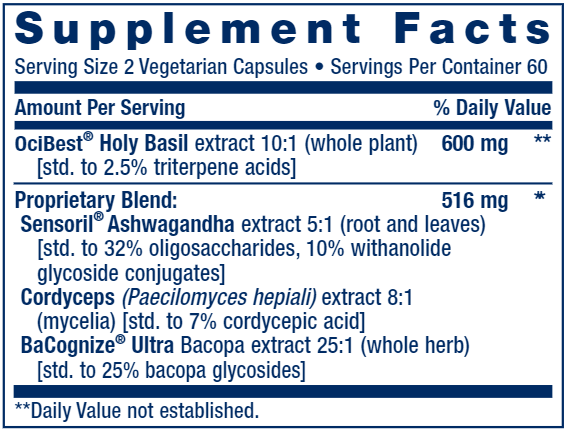 Adrenal Energy Formula 120ct (Life Extension) Supplement Facts