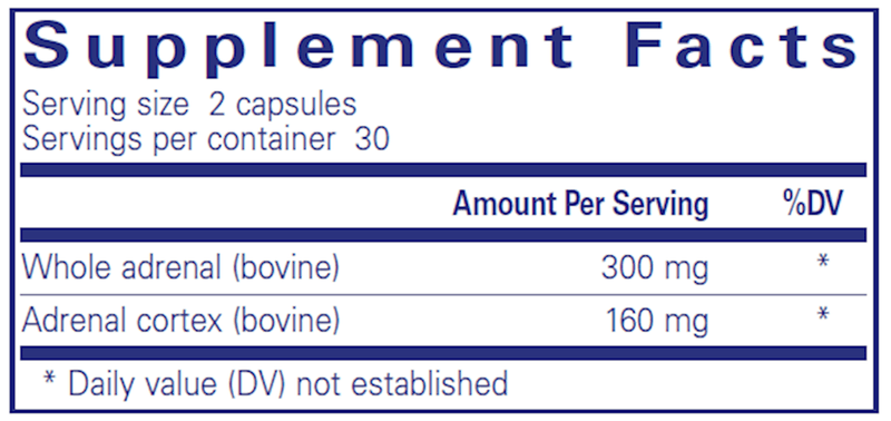 Adrenal Pure Encapsulations Supplement Facts