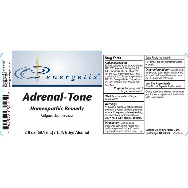 Adrenal-Tone (Energetix) Label