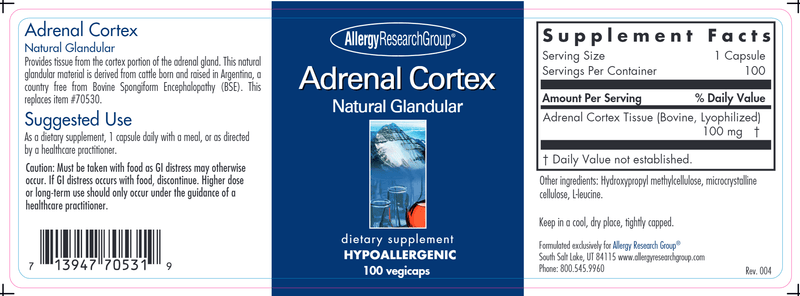 Adrenal Cortex (Allergy Research Group) label