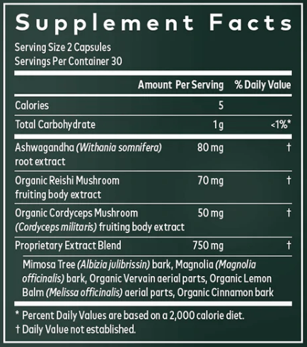Adrenal Health® Nightly Restore 60ct (Gaia Herbs) supplement facts