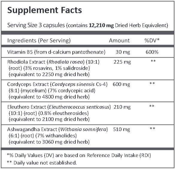 Adrenergyn Vita Aid supplements