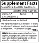 super daily k2 carlson labs supplement facts