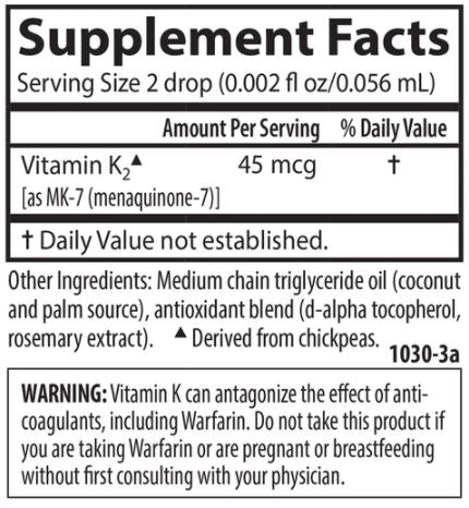 Adult Super Daily K2 (Carlson Labs) Supplement Facts