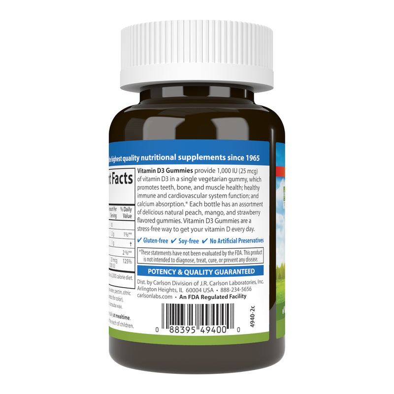 Adult Vitamin D3 Gummies (Carlson Labs) Side-1