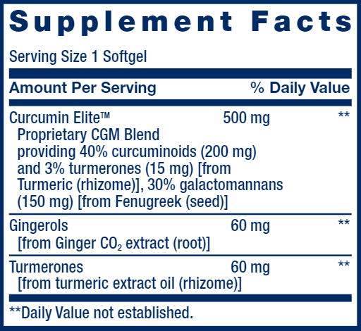 Advanced Curcumin Elite (Life Extension) supplement facts