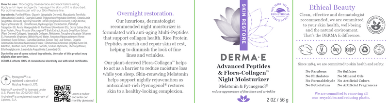 advanced peptides night moisturizer dermae label