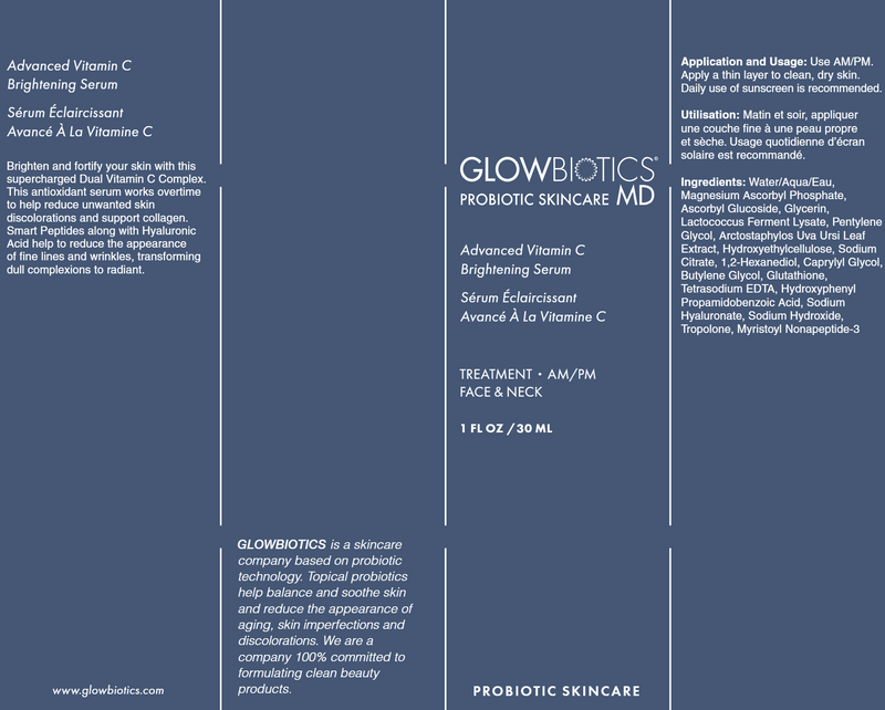 advanced vitamin c brightening serum (glowbiotics) label